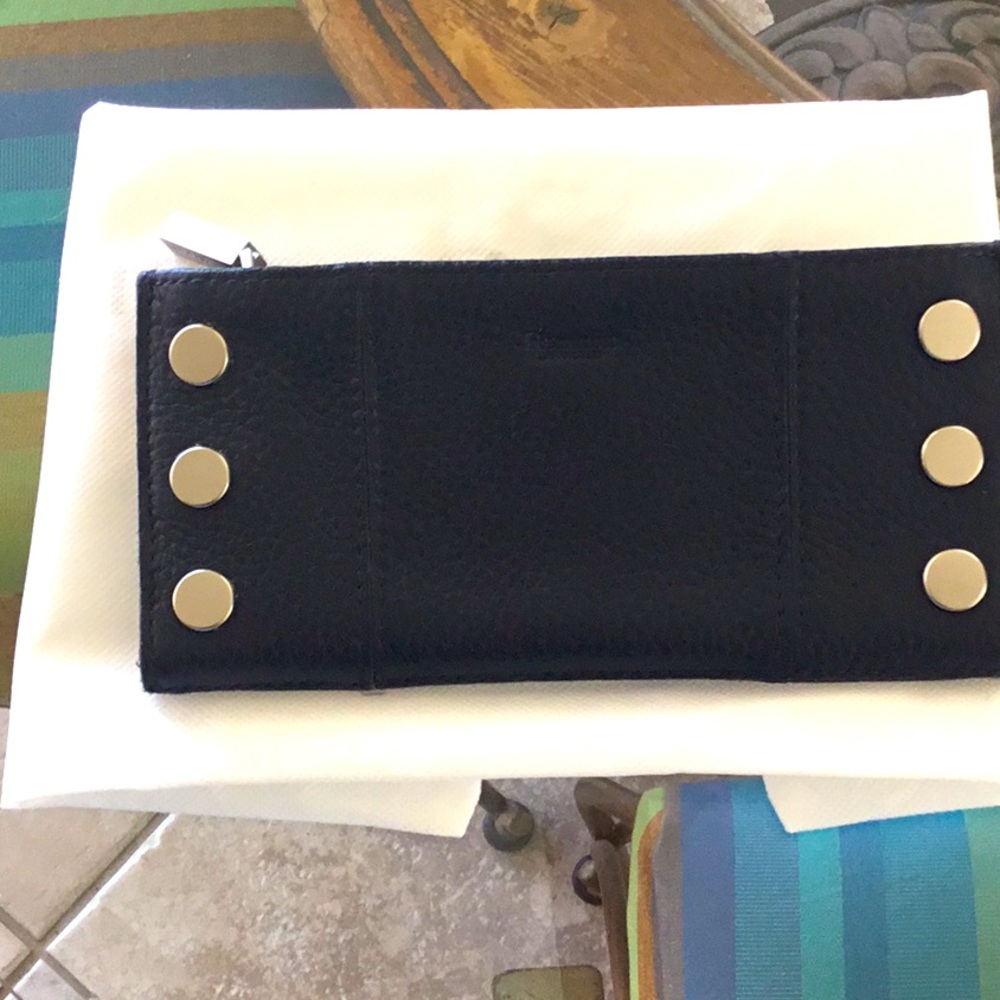 Hammitt 110 North Slim Pebble Leather Studded Rivet Magnetic Wallet